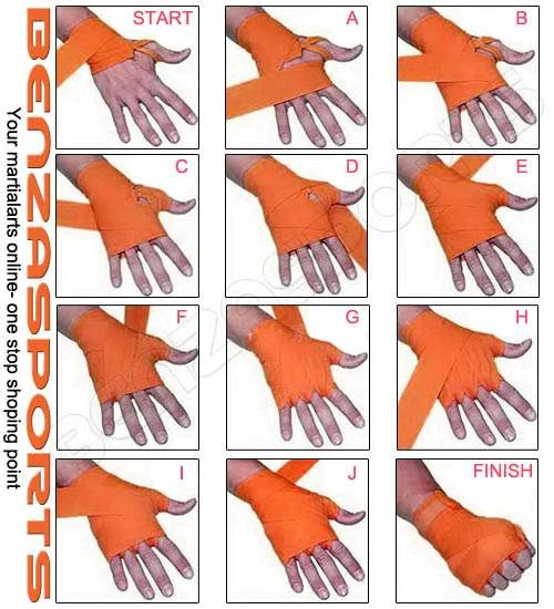 Boxing Hand Wrap Orange 4.5 Meter Stretchy 4 Boxing Hand Wrap Orange 4.5 Meter Stretchy - Image 2