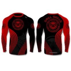 BJJ Addiction Rash Guard Long Sleeves RED/BLK 8 BJJ Addiction Rash Guard Long Sleeves RED/BLK -Martial Arts Supplies bjj addiction rash guard red