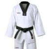 Black Belt Taekwondo Uniform 1 Black Belt Taekwondo Uniform -Martial Arts Supplies black collar vneck white taekwondo uniform 1