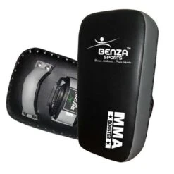 MMA Thai Kicking Pads BENZA BOOSTER BLK/GRY -Martial Arts Supplies booster thai kick pads vinyl grey 2