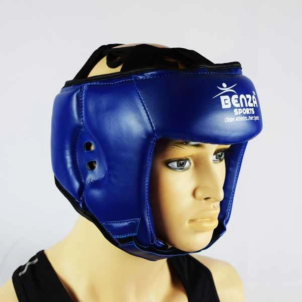 BENZA Boxing Competition Headgear – Open Face Blue Corner Headguard 4 BENZA Boxing Competition Headgear – Open Face Blue Corner Headguard - Image 2