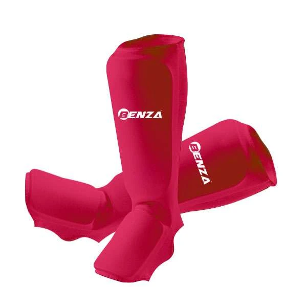 Cotton Shin Pads With Instep For Karate, Taekwondo, Judo Red 4 Cotton Shin Pads With Instep For Karate, Taekwondo, Judo Red - Image 2