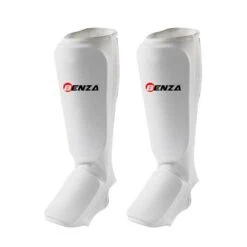 Cotton Shin Pads White With Instep For Karate, Taekwondo, Judo 8 Cotton Shin Pads White With Instep For Karate, Taekwondo, Judo -Martial Arts Supplies cotton shin instep guard white1