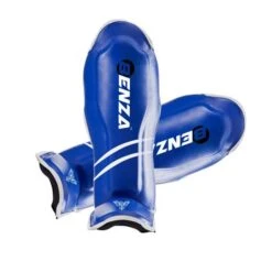 Muay Thai MMA Shin Instep Shin Guard Blue For Competition & Training -Martial Arts Supplies muaythai shin guard with instep blue 3