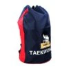 Taekwondo Gym Bag With Cartoonist & Taekwondo Imprint -Martial Arts Supplies taekwondo sparring duffle bag imprint blue front
