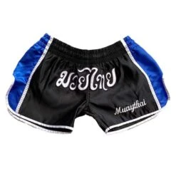 Muay Thai Short BLACK/BLUE With Thai Writing