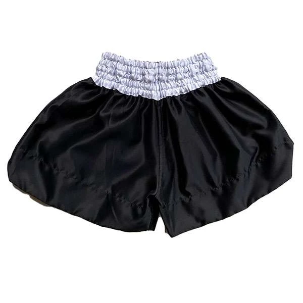 Muay Thai Shorts BLK/WHT For Thai Boxing 4 Muay Thai Shorts BLK/WHT For Thai Boxing - Image 2
