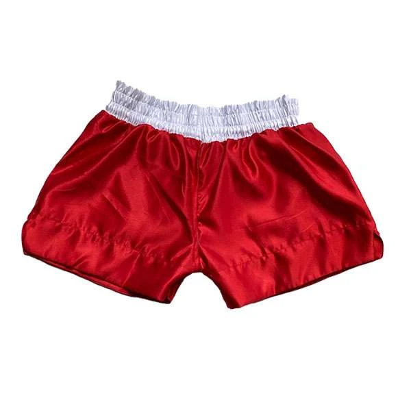 Muay Thai Shorts For Thai Boxing RED/WHT 4 Muay Thai Shorts For Thai Boxing RED/WHT - Image 2