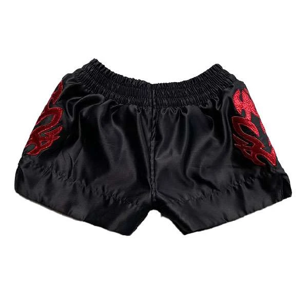 Muay Thai Trunks BLACK / RED 4 Muay Thai Trunks BLACK / RED - Image 2