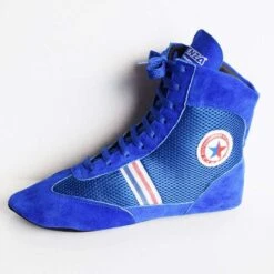 Sambo Wrestling Shoes Blue -Martial Arts Supplies wrestling sambo shoe blue 2